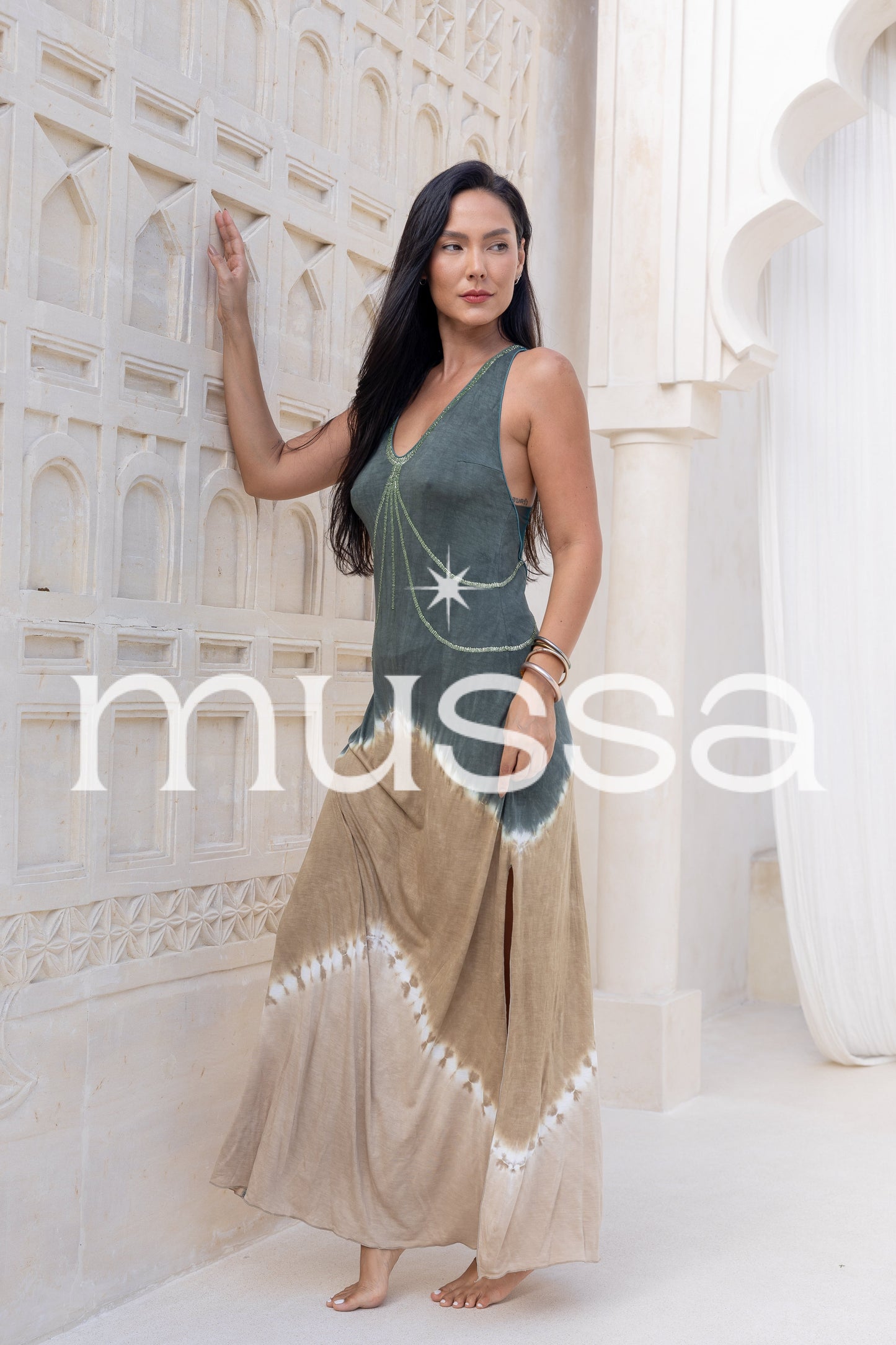 Vestido eucalipto td kaki