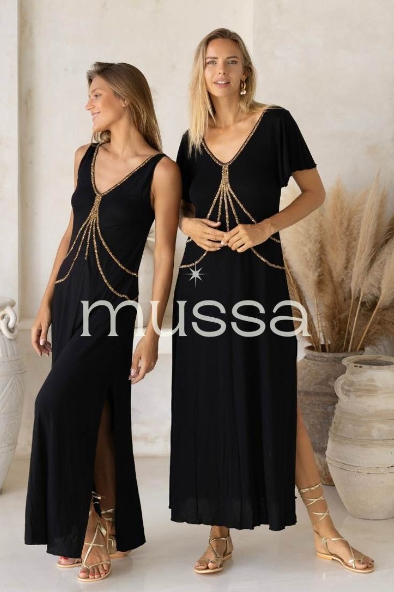 Vestido Bralipto Negro/Oro