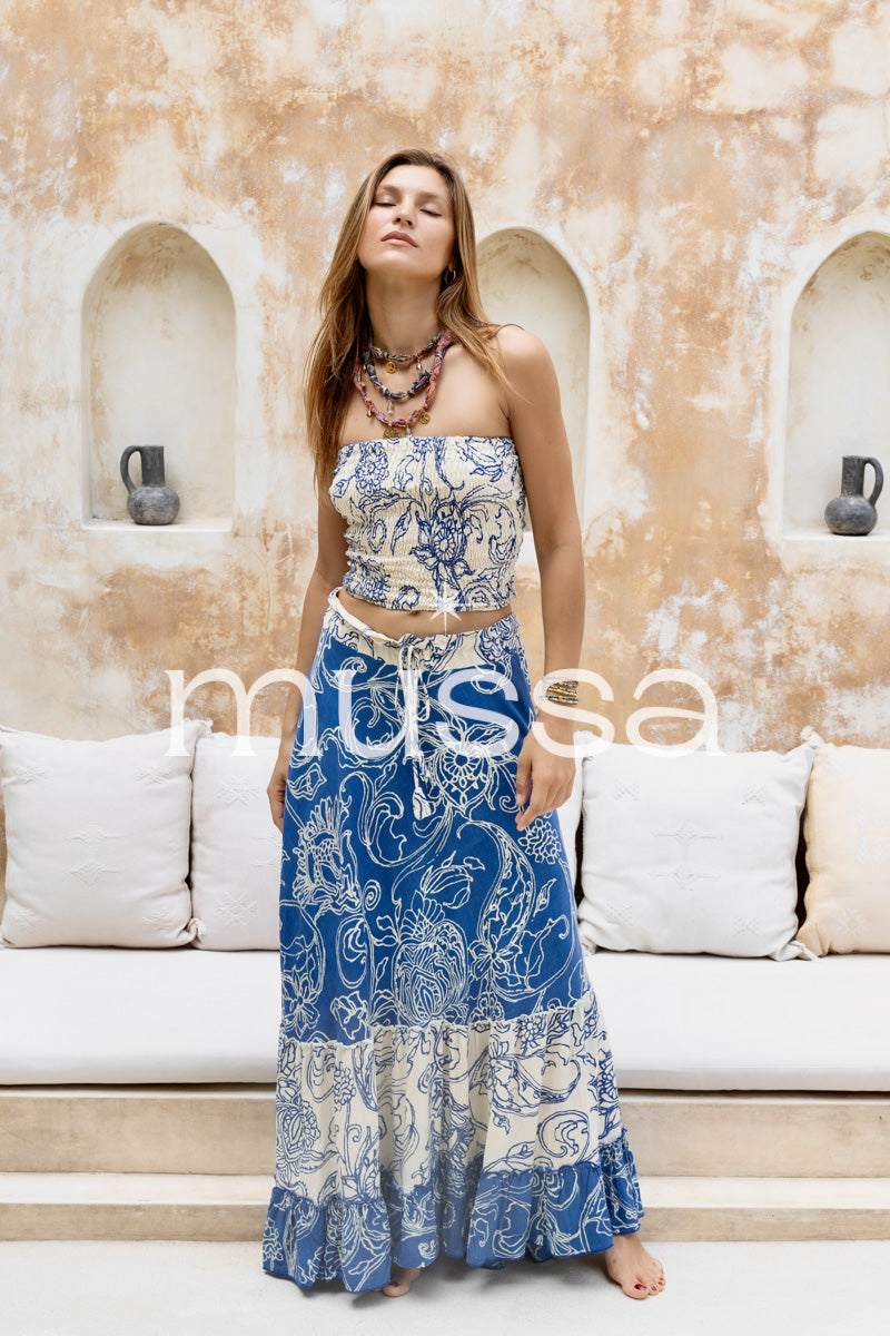 Conjunto Nido + Falda Vies Azul