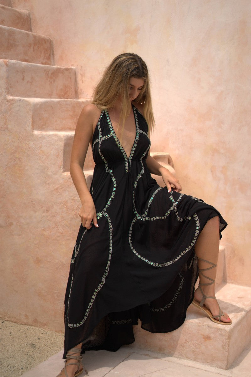 Vestido Atenas Negro Largo