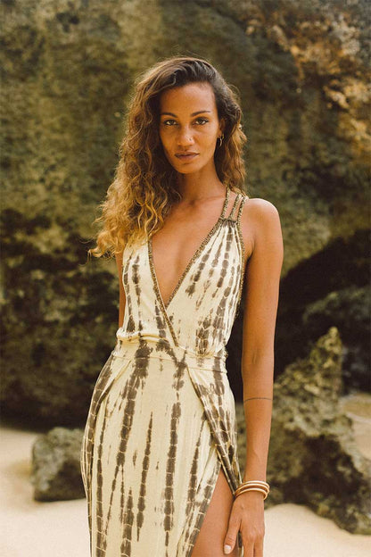 Vestido Aro Largo Chocolate Tie Dye