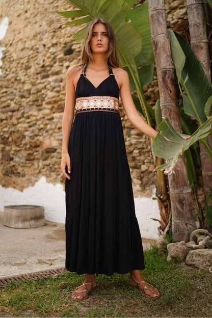 Vestido Negro Holland Largo