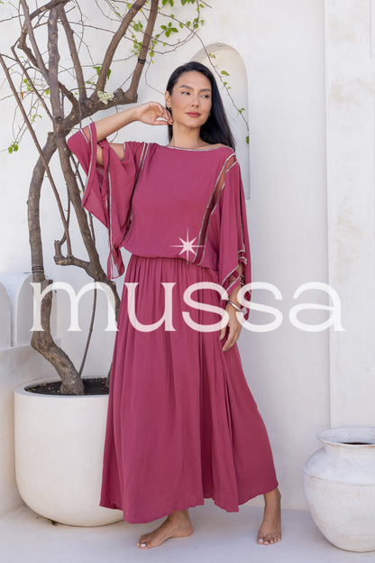 Vestido butterfly guinda