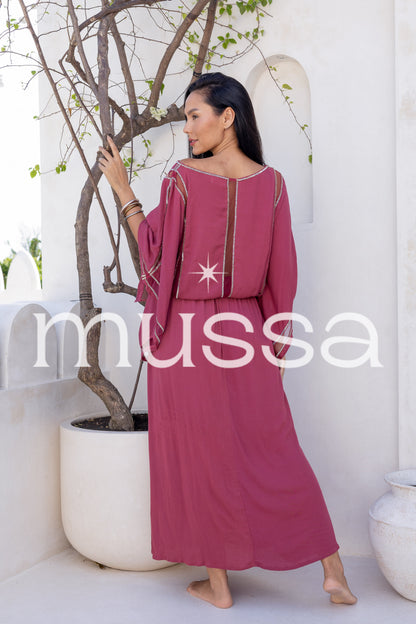 Vestido butterfly guinda