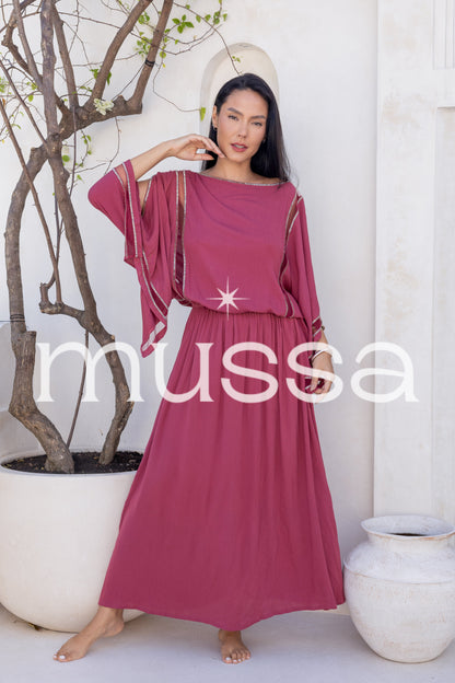 Vestido butterfly guinda