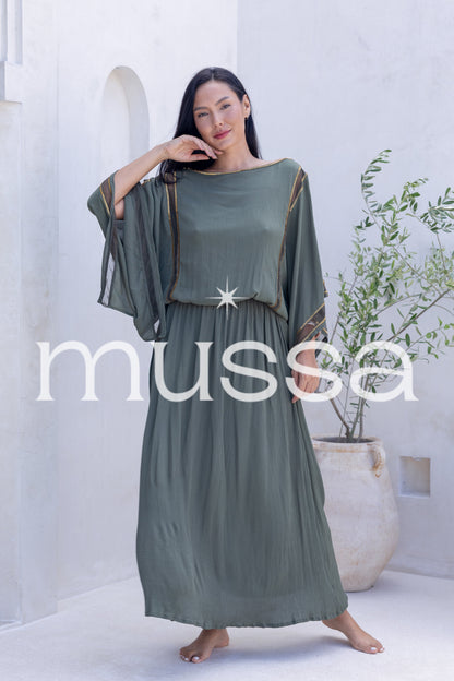 Vestido butterfly kaki