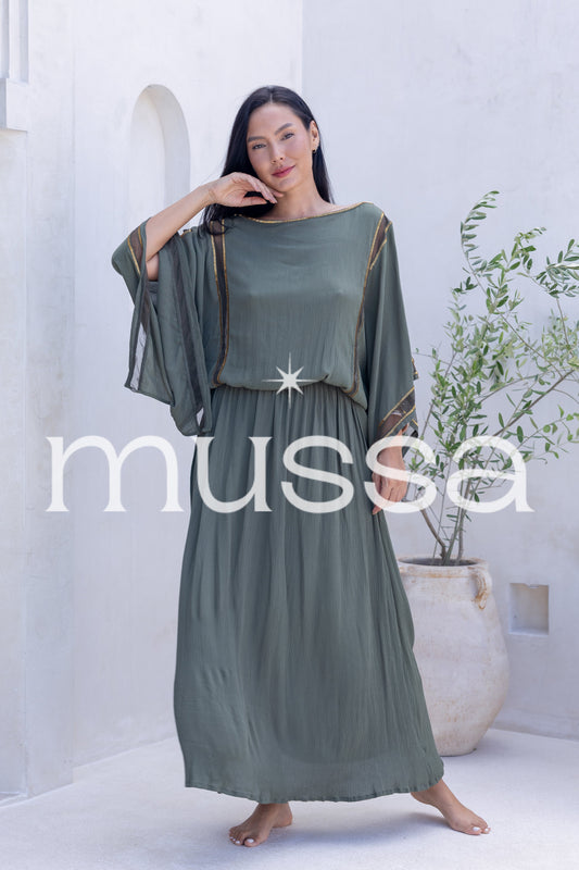 Vestido butterfly kaki