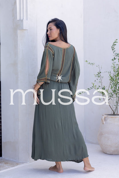 Vestido butterfly kaki