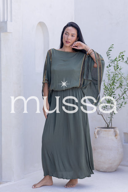 Vestido butterfly kaki