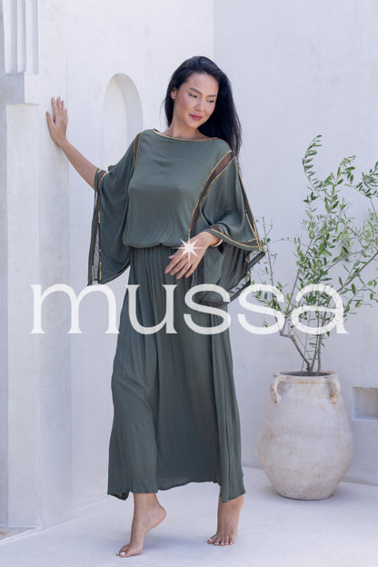 Vestido butterfly kaki