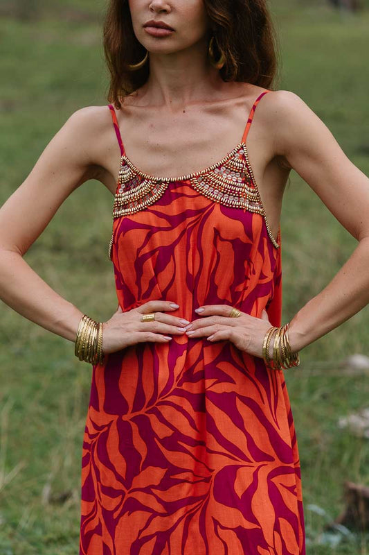 Vestido Nadia naranja spiro