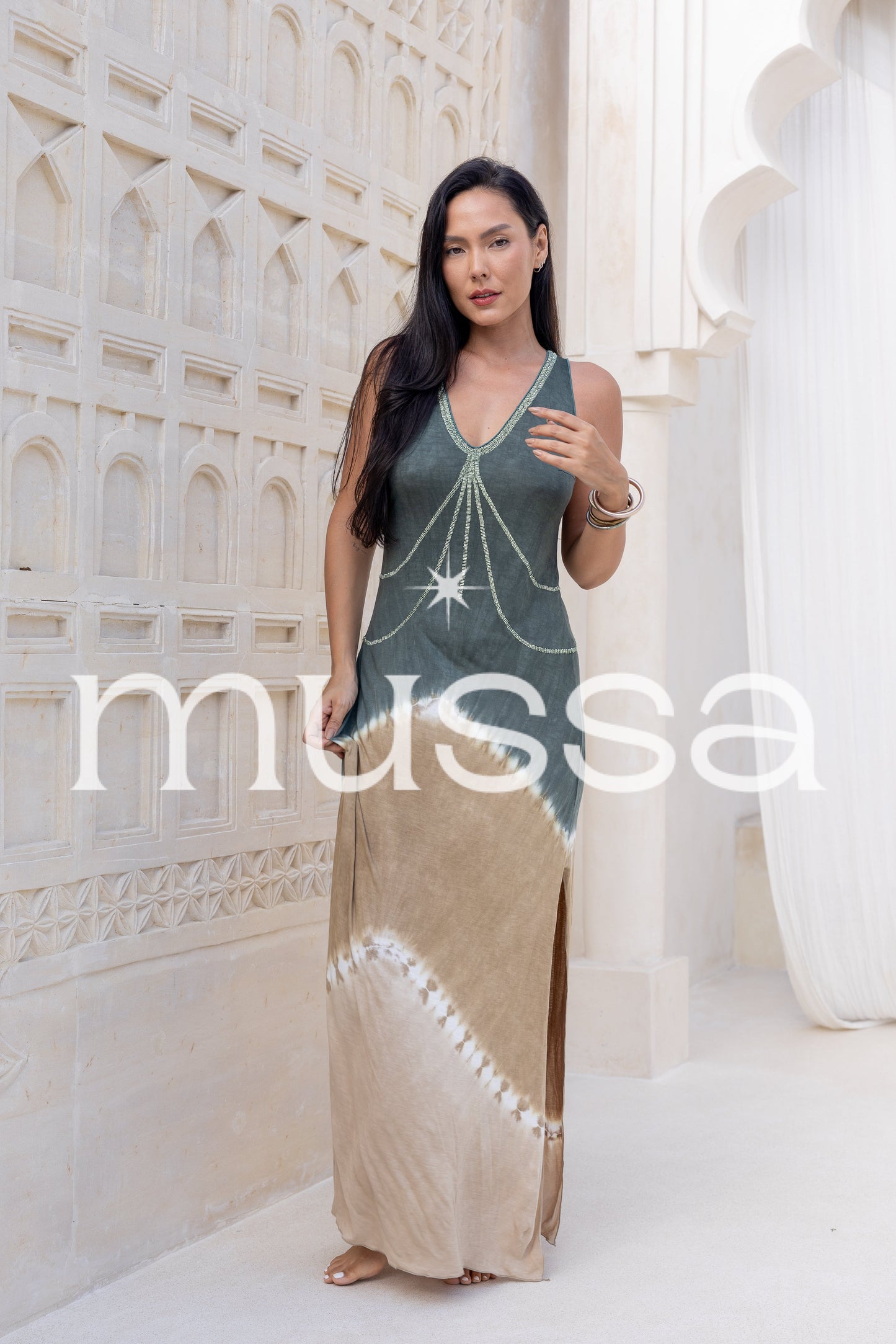 Vestido eucalipto td kaki