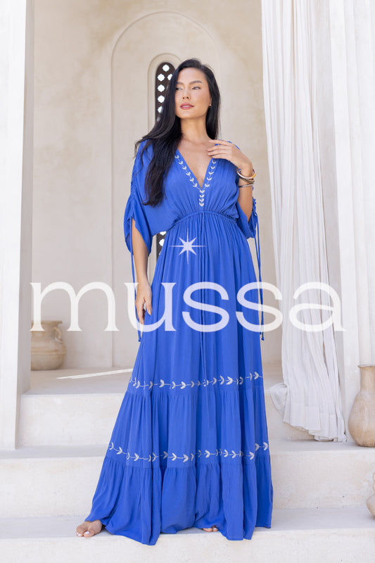 Vestido lisa azul