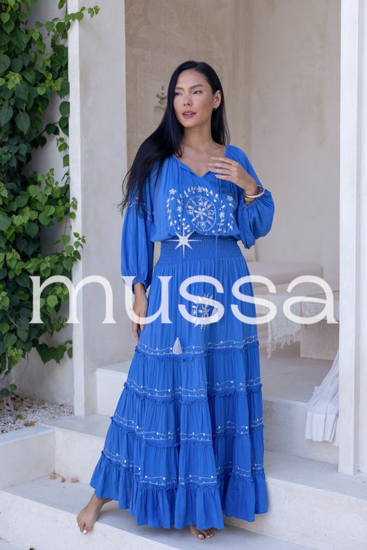 Vestido rama azul