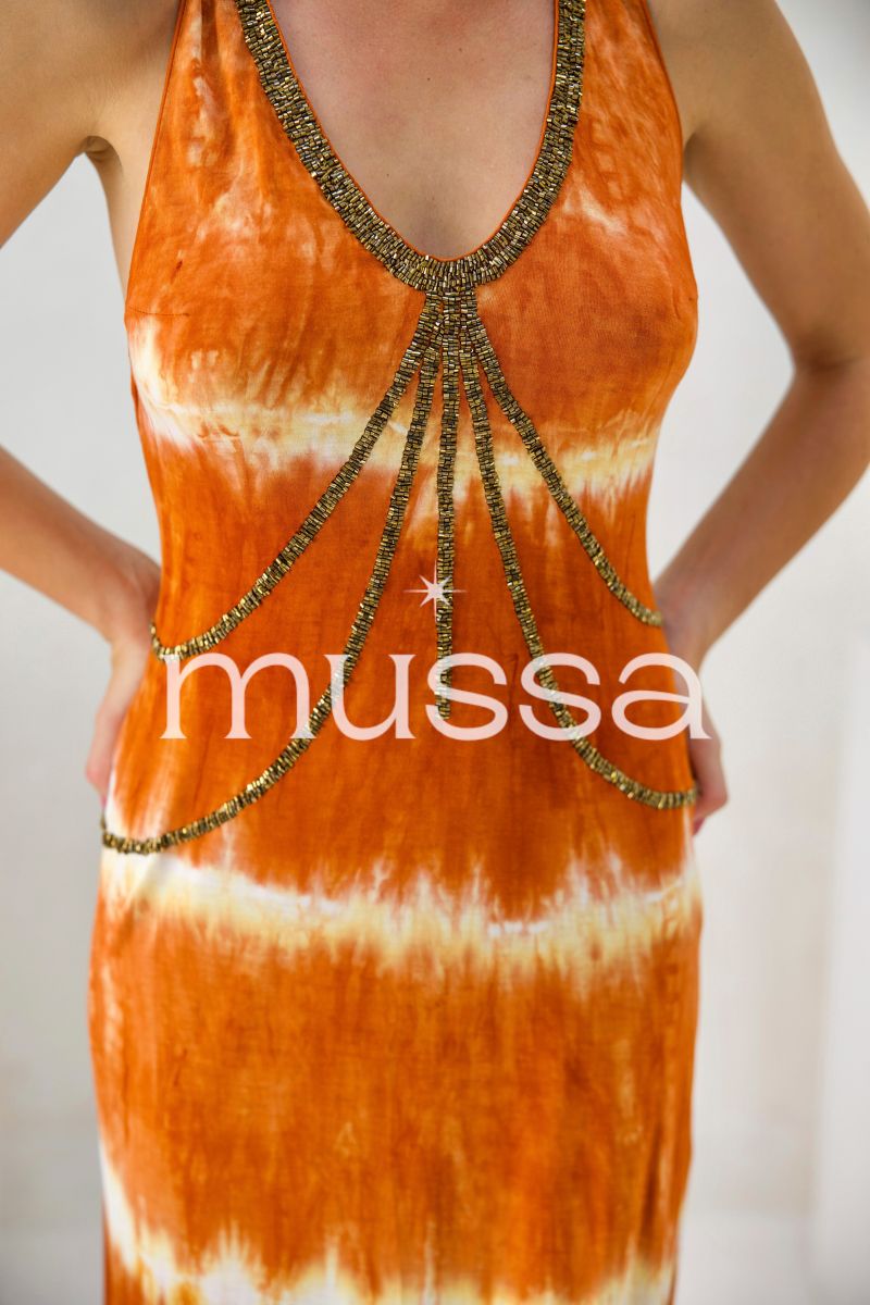 Vestido Eucalipto Rust Stripe