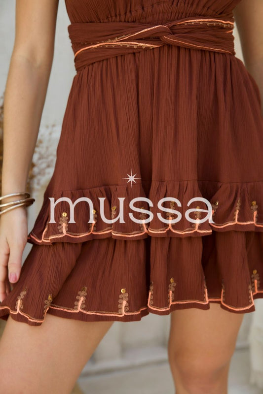 Vestido Corto Alena Chocolate