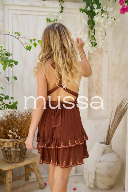 Vestido Corto Alena Chocolate