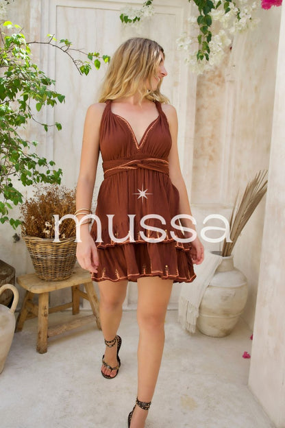 Vestido Corto Alena Chocolate