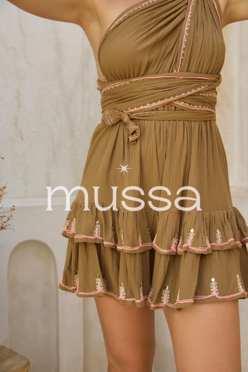 Vestido Corto Alena Camel