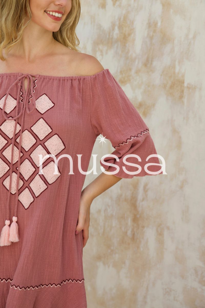 Vestido Rombo Guinda