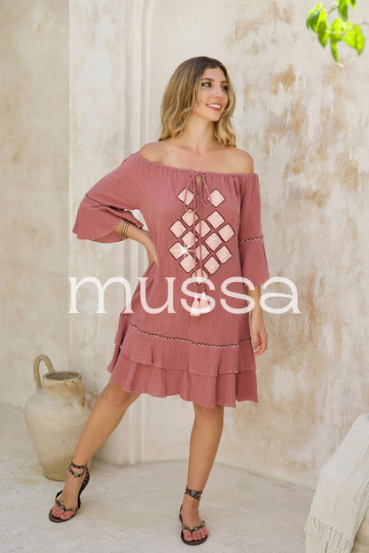 Vestido Rombo Guinda