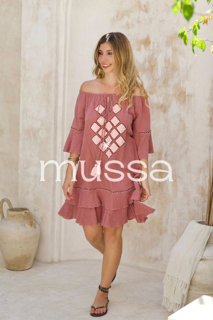 Vestido Rombo Guinda