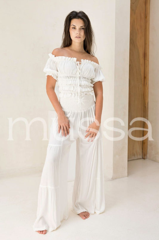Conjunto Top y Pantalón Mikono Blanco