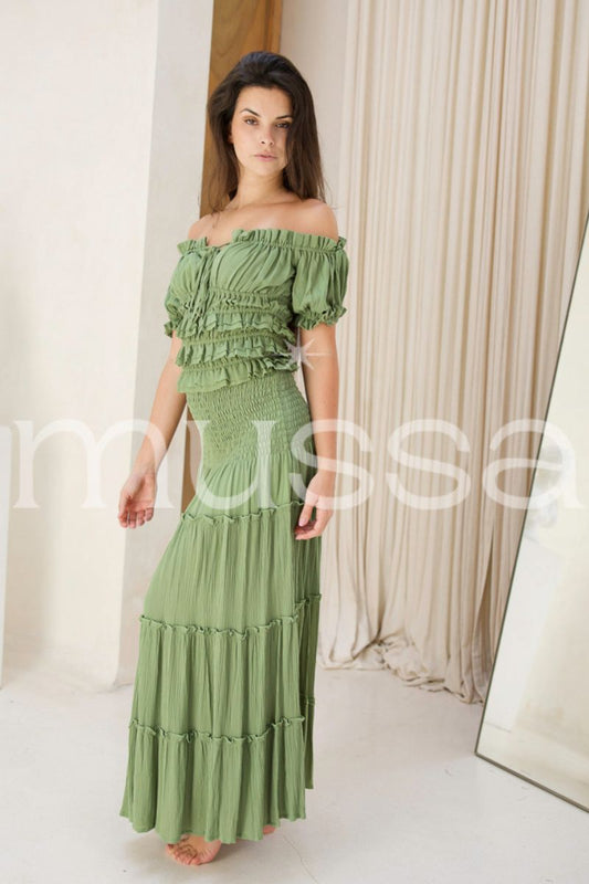 Conjunto Top Mikono y Falda Wasabi Verde