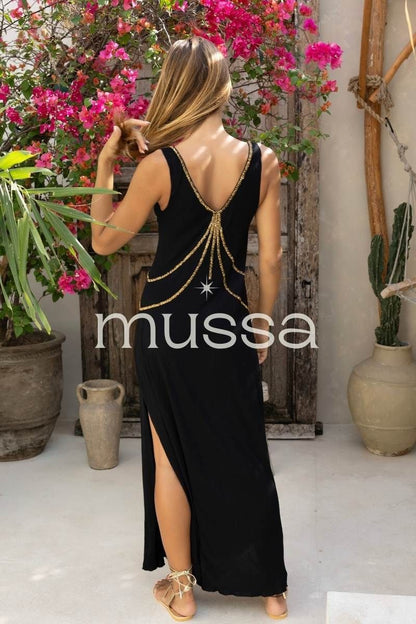 Vestido Bralipto Negro/Oro