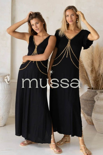 Vestido Bralipto Negro/Oro