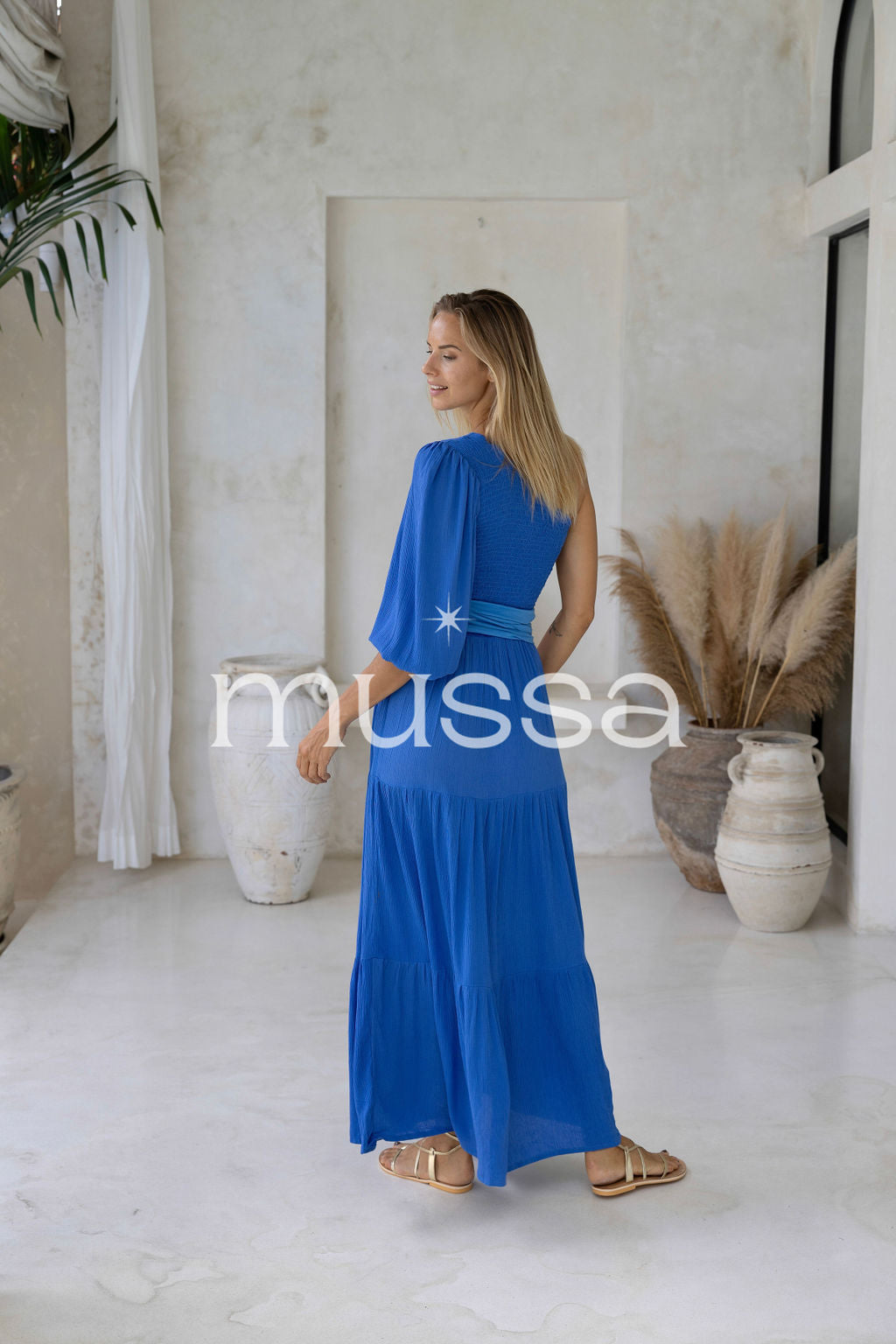 Vestido Muska Azul Largo