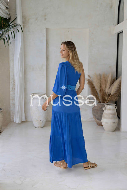 Vestido Muska Azul Largo
