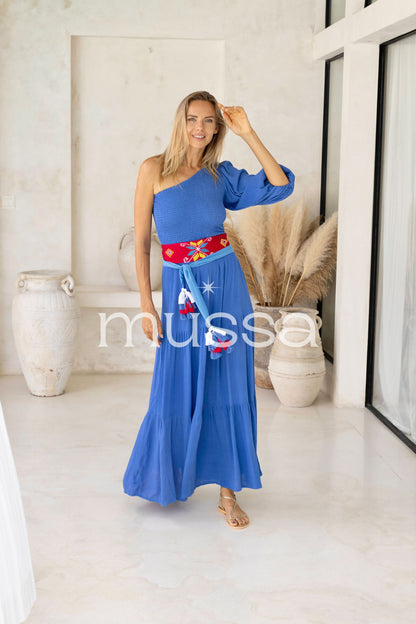 Vestido Muska Azul Largo