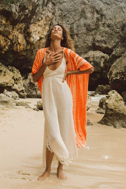 Kimono Antwerp Largo Naranja