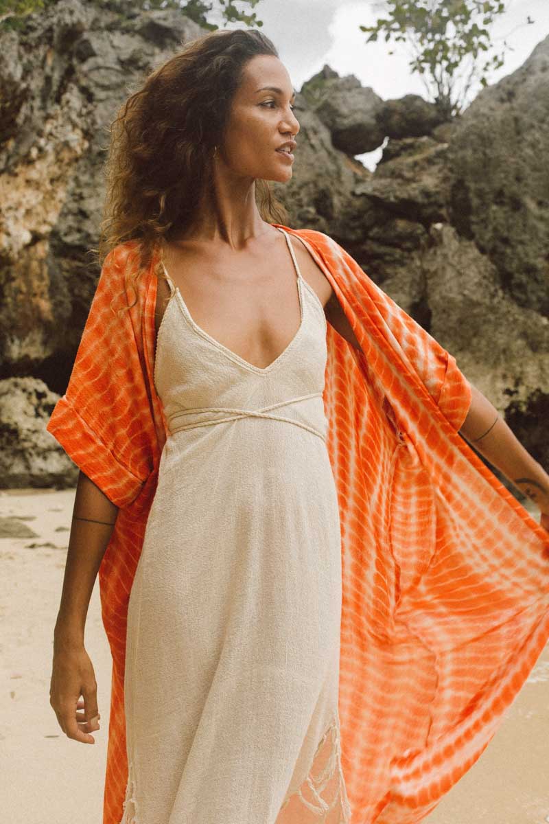 Kimono Antwerp Largo Naranja