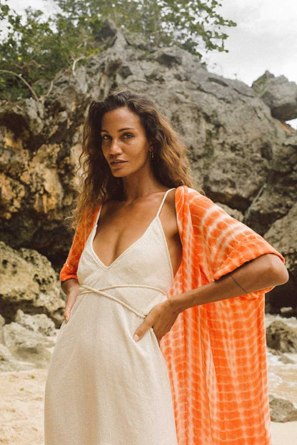 Kimono Antwerp Largo Naranja